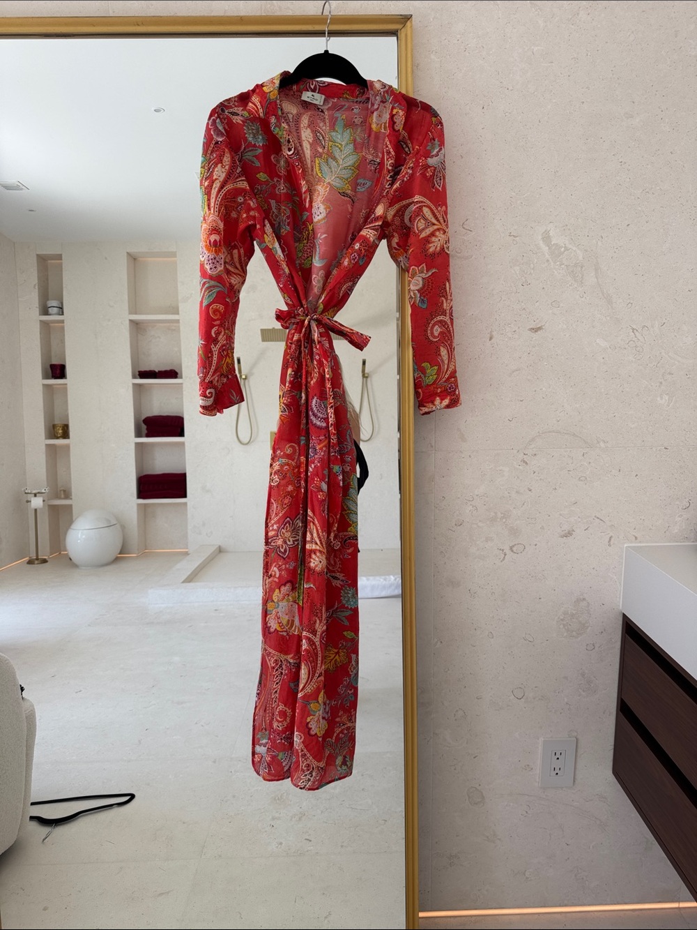 Etro Red Multicolor Paisley Swim Coverup